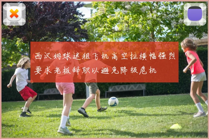 西汉姆球迷租飞机高空拉横幅强烈要求老板辞职以避免降级危机